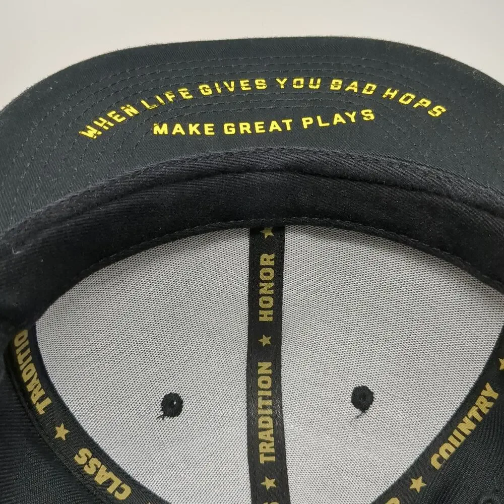 Baseballism Baseball Cap Black 7 1/4 Lemon Bad Hops Graphic Fitted Flat Brim Hat